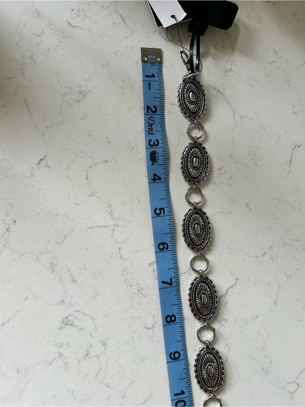 NWT Madden NYC Silver Concho Chain Belt with Engraved Embellished Medallions - Picture 7 of 10
